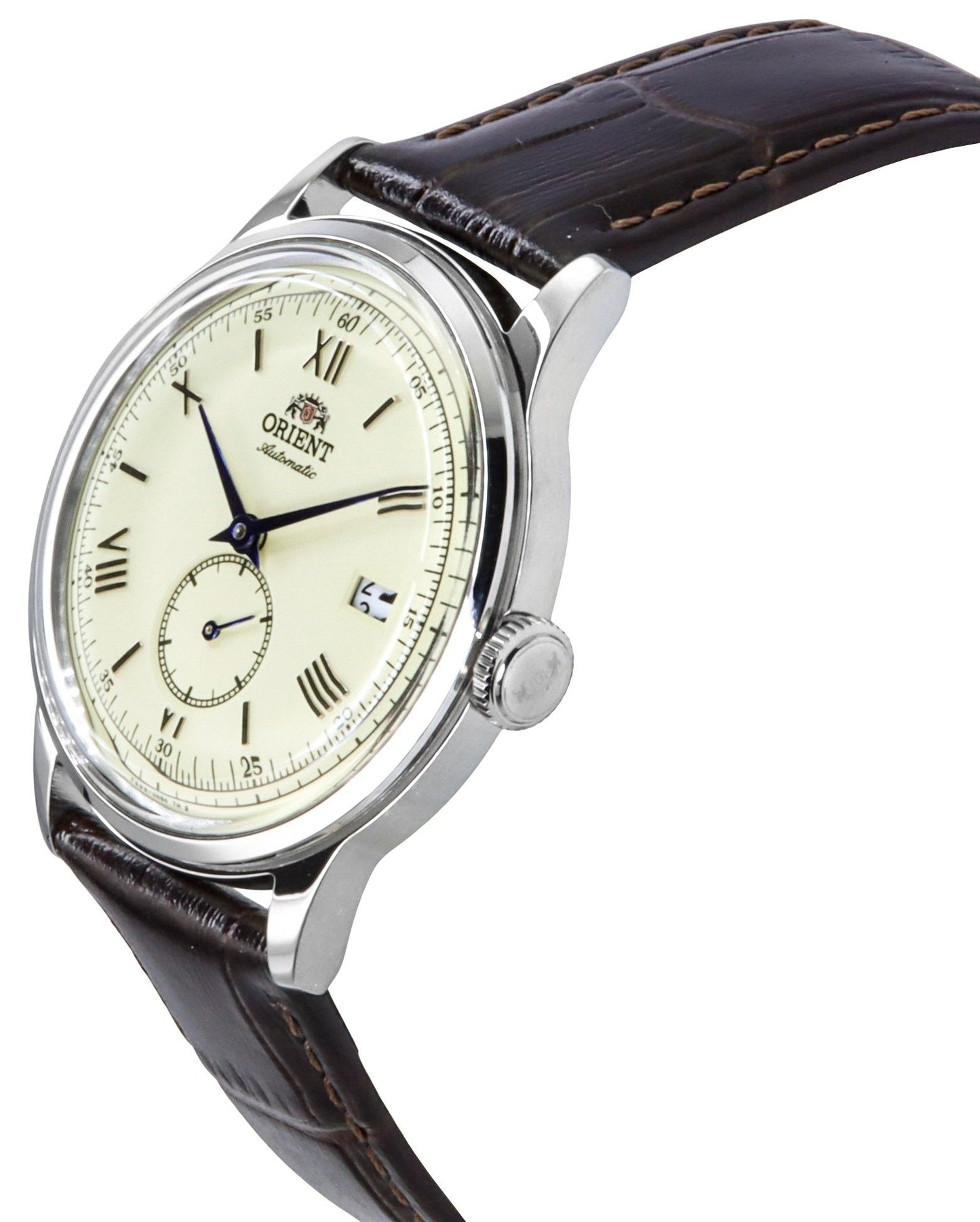 Orient Classic Bambino Version 2 Small Seconds Brown Lederarmband Champagnerfarbenes Zifferblatt Automatik RA-AP0105Y Herrenuhr