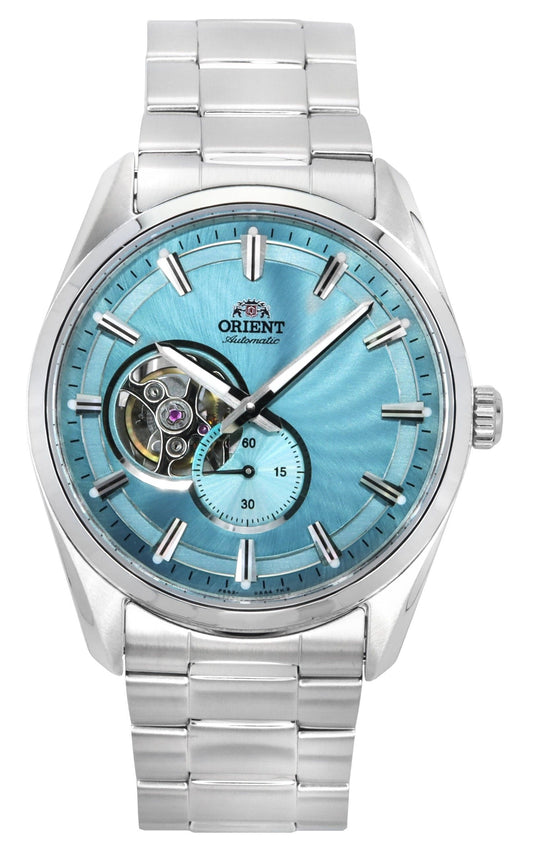 Orient Classic Contemporary Edelstahl Light Blue Open Heart Dial Automatik RA-AR0009L Herrenuhr