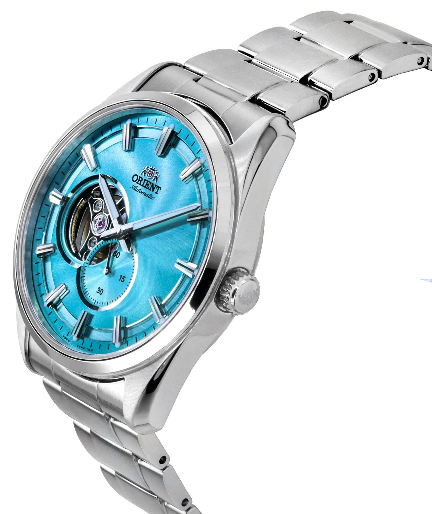 Orient Classic Contemporary Edelstahl Light Blue Open Heart Dial Automatik RA-AR0009L Herrenuhr