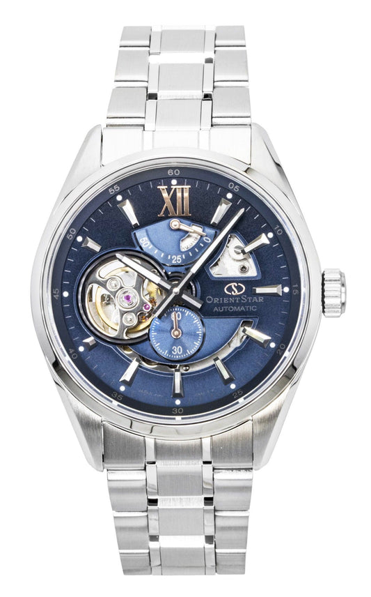 Orient Star Keshiki Limited Edition Edelstahl Open Heart Blue Graues Zifferblatt Automatik RE-AV0132L 100M Herrenuhr