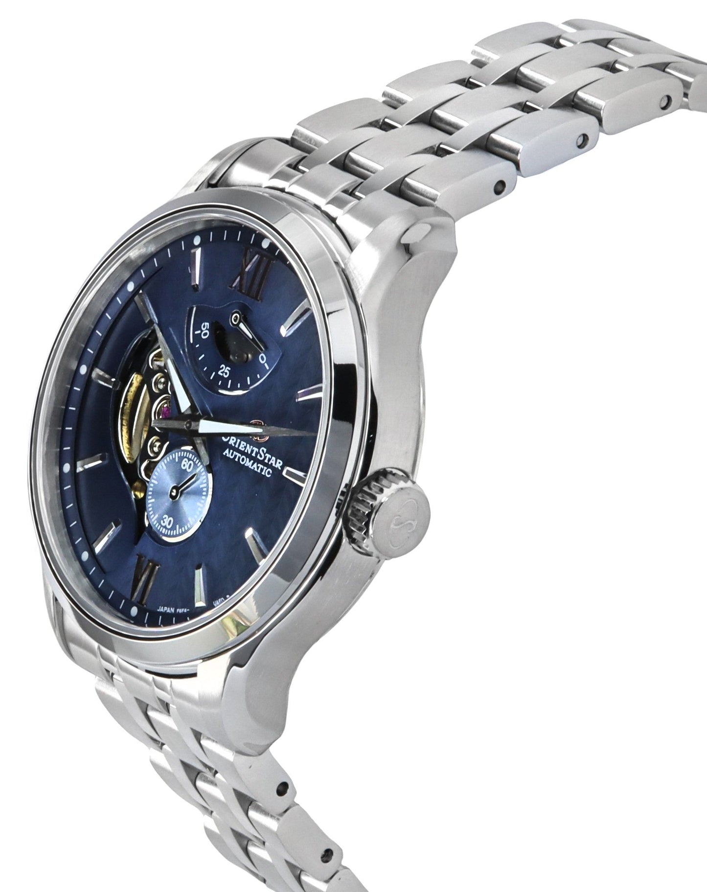 Orient Star Contemporary Edelstahl Blaues Zifferblatt Automatik RE-AV0B08L00B 100M Herrenuhr