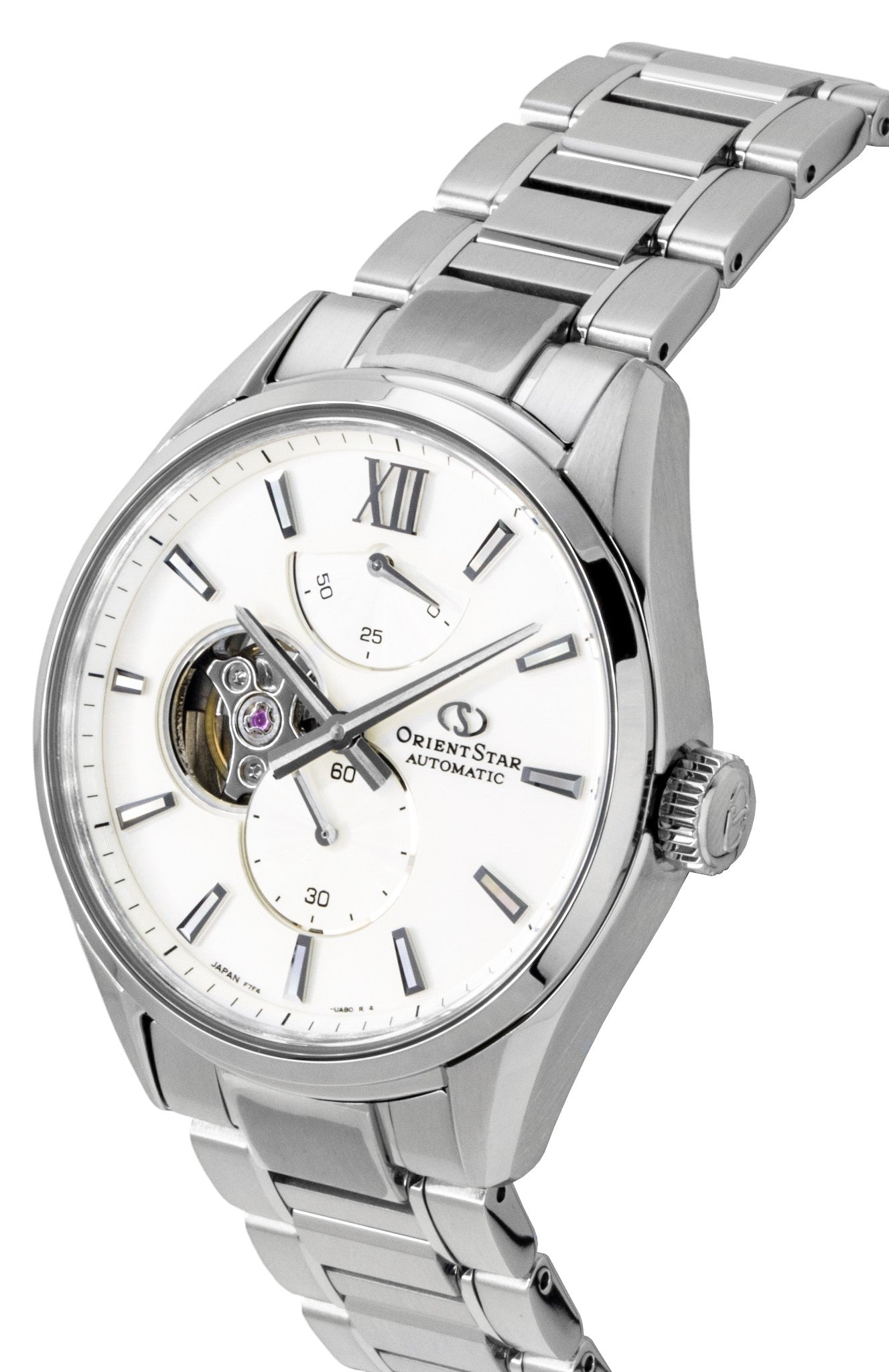 Orient Star Contemporary M34 F7 Edelstahl Semi Skeleton White Dial Automatik RE-BY0011S Herrenuhr