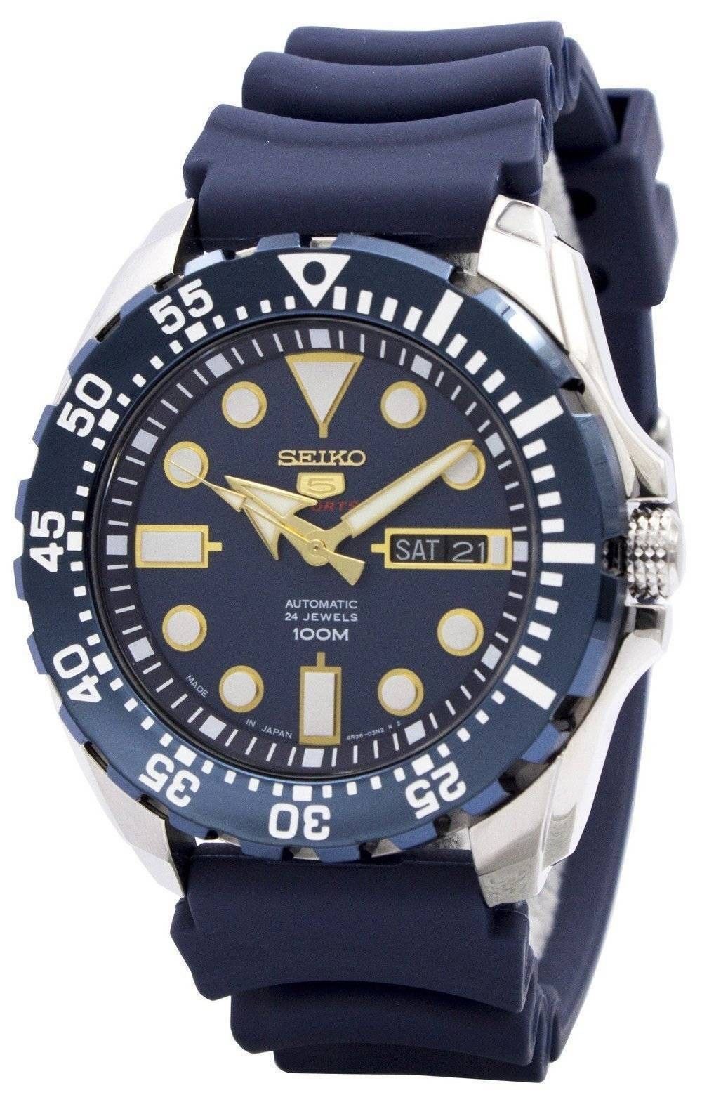 General?berholt Seiko 5 Sports Automatik 24 Jewels Made in Japan SRP605J2 Herrenuhr