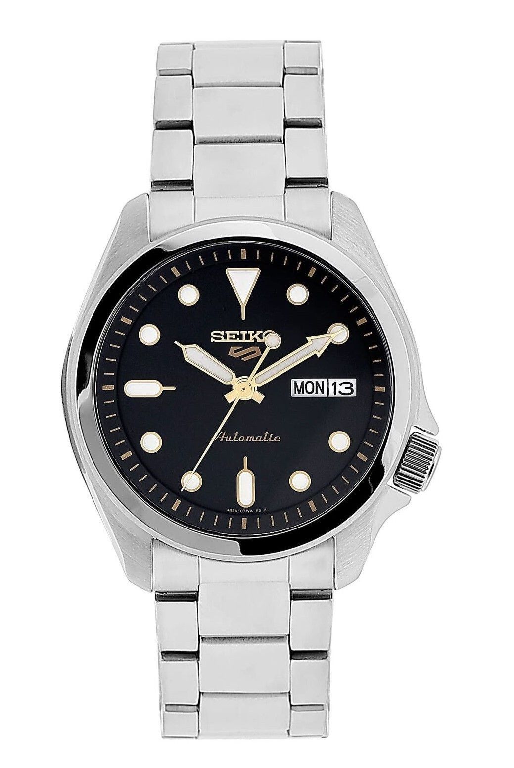 General?berholt Seiko 5 Sports Schwarzes Zifferblatt Automatik SRPE57 SRPE57K1 SRPE57K 100M Herrenuhr