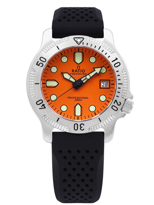Ratio FreeDiver Professional Sapphire Orange Dial Quarz RTF025 200M Herrenuhr