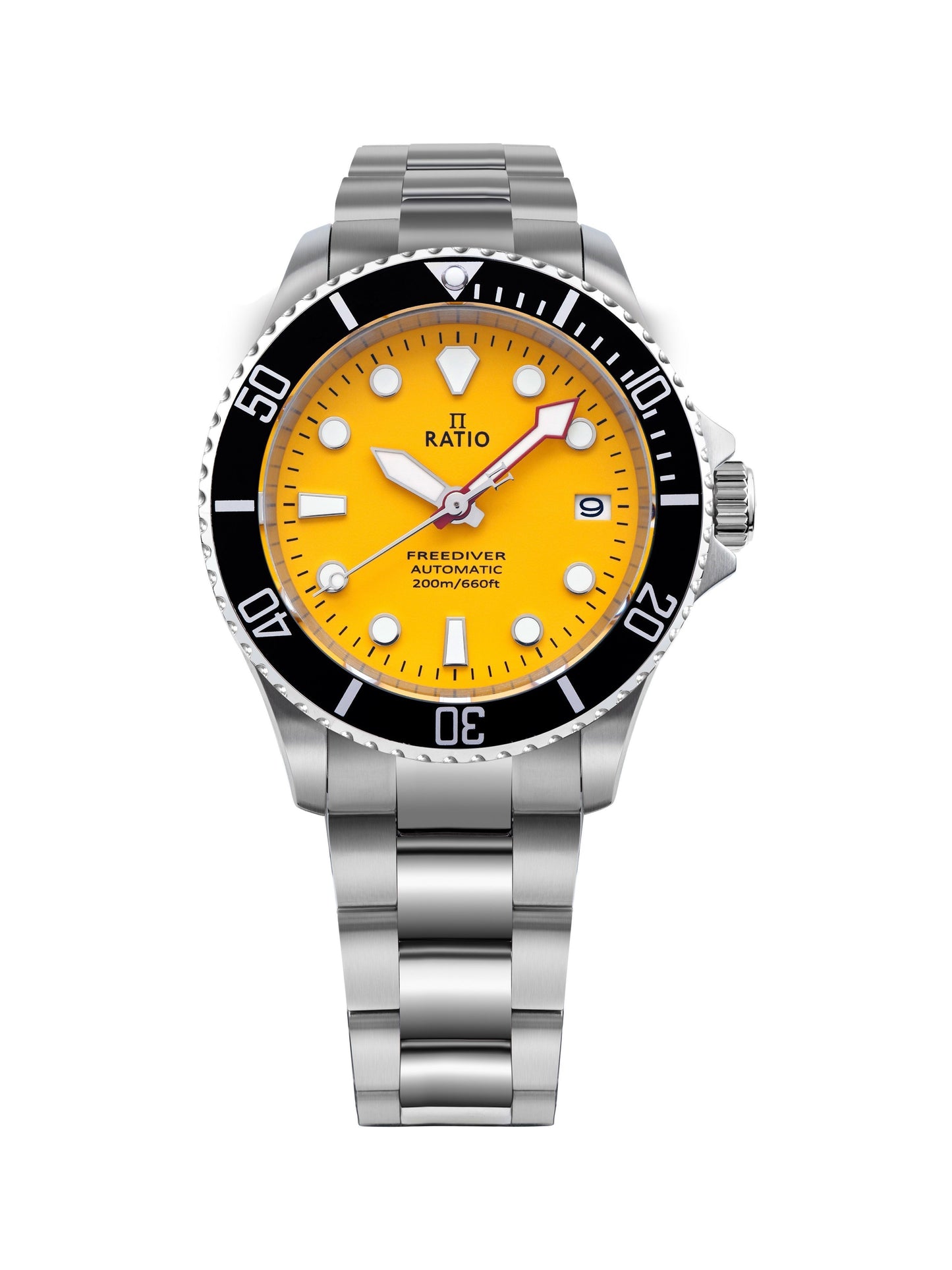 Ratio FreeDiver Sapphire Edelstahl Yellow Dial Automatik RTF044 200M Herrenuhr