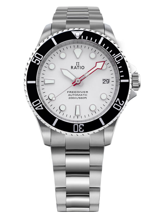 Ratio FreeDiver Sapphire Edelstahl White Dial Automatik RTF047 200M Herrenuhr