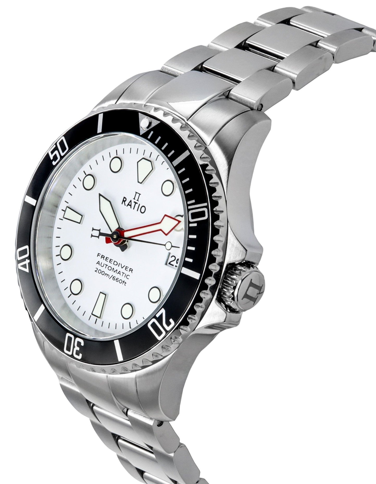 Ratio FreeDiver Sapphire Edelstahl White Dial Automatik RTF047 200M Herrenuhr