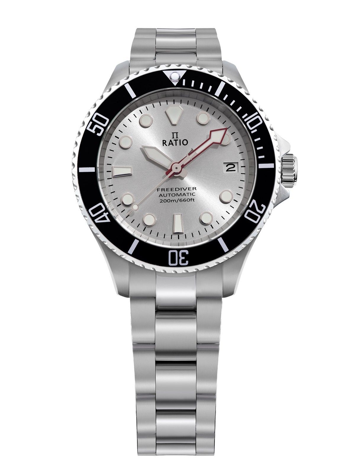 Ratio FreeDiver Sapphire Edelstahl Silver Sunray Dial Automatik RTF048 200M Herrenuhr