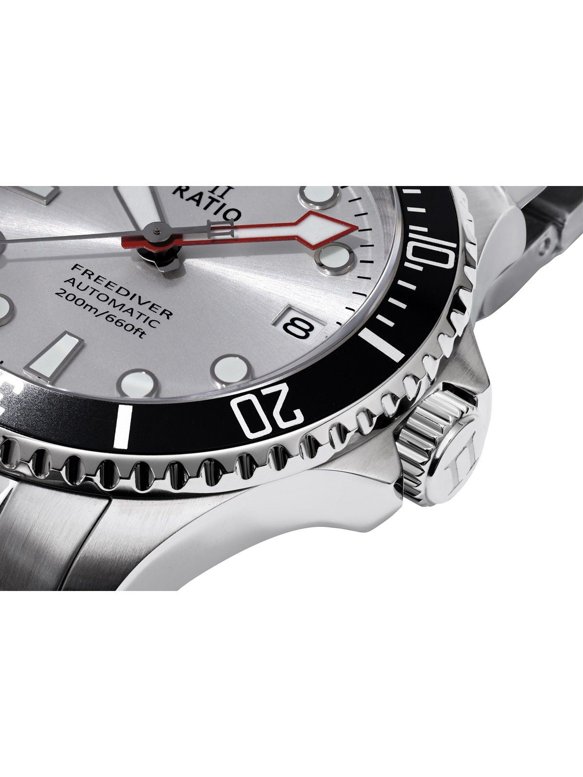Ratio FreeDiver Sapphire Edelstahl Silver Sunray Dial Automatik RTF048 200M Herrenuhr