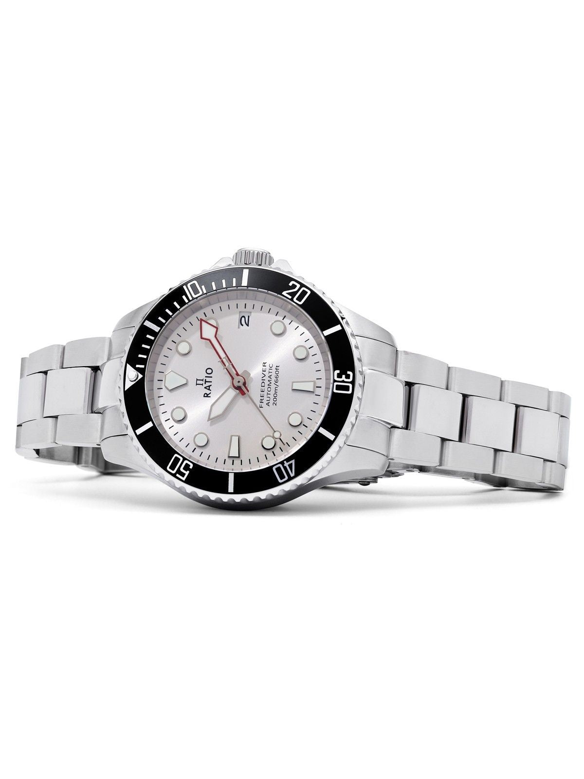 Ratio FreeDiver Sapphire Edelstahl Silver Sunray Dial Automatik RTF048 200M Herrenuhr