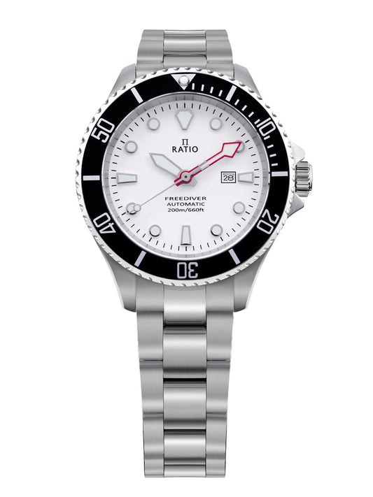 Ratio FreeDiver Sapphire Edelstahl White Dial Automatik RTFL833 200M Damenuhr
