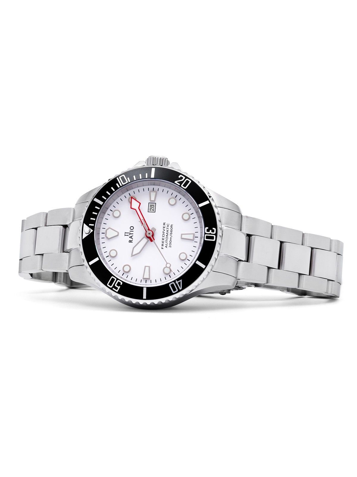 Ratio FreeDiver Sapphire Edelstahl White Dial Automatik RTFL833 200M Damenuhr