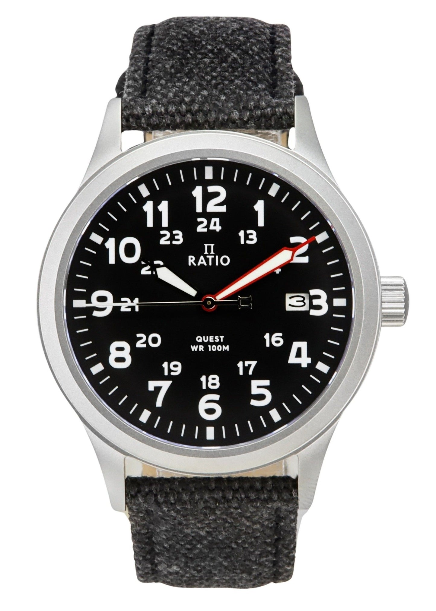 Ratio Quest f?r Herren Field Watch Sapphire Canvas Strap Quarz RTQ023 100M Lewis And Clark Edition