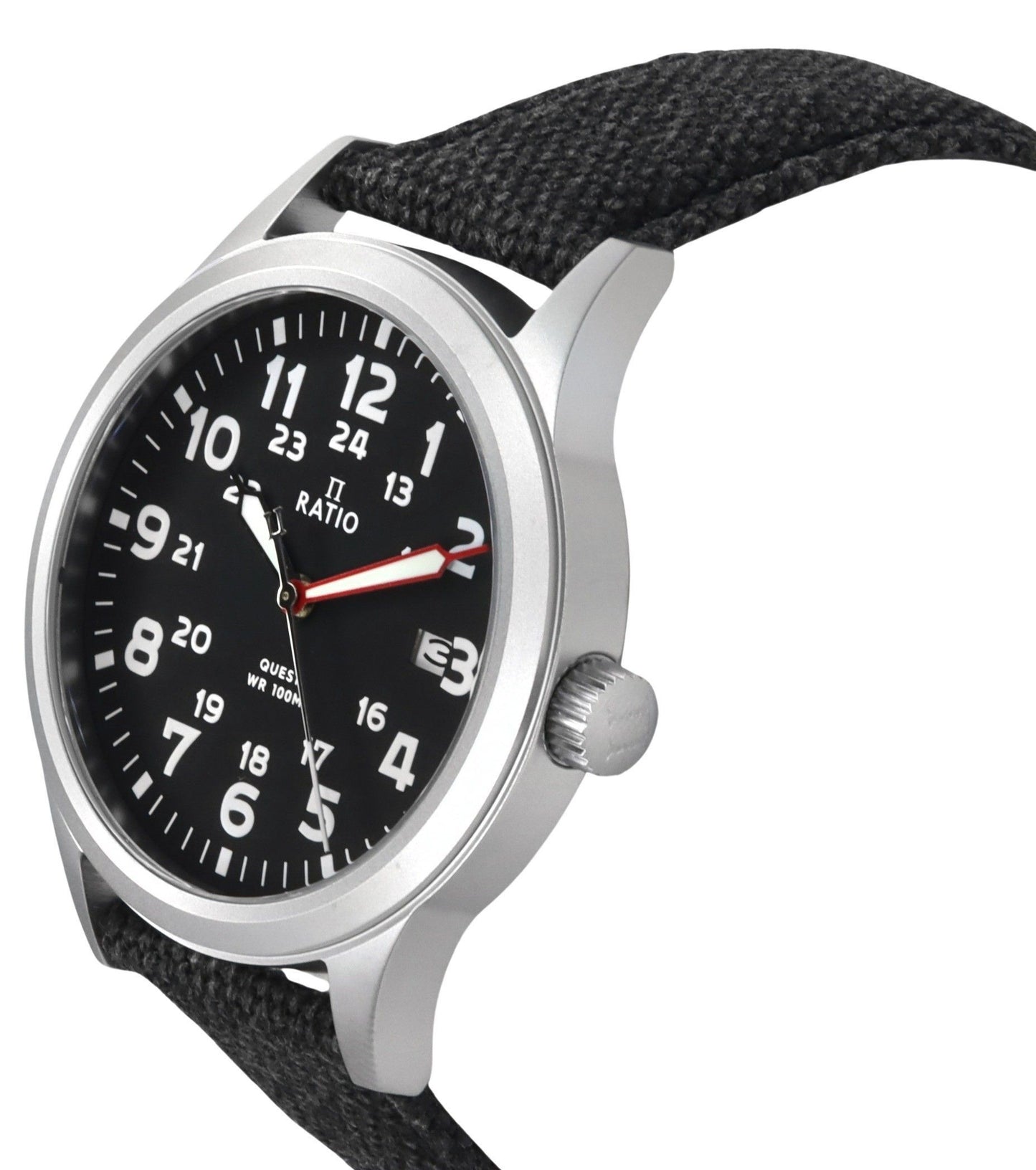 Ratio Quest f?r Herren Field Watch Sapphire Canvas Strap Quarz RTQ023 100M Lewis And Clark Edition