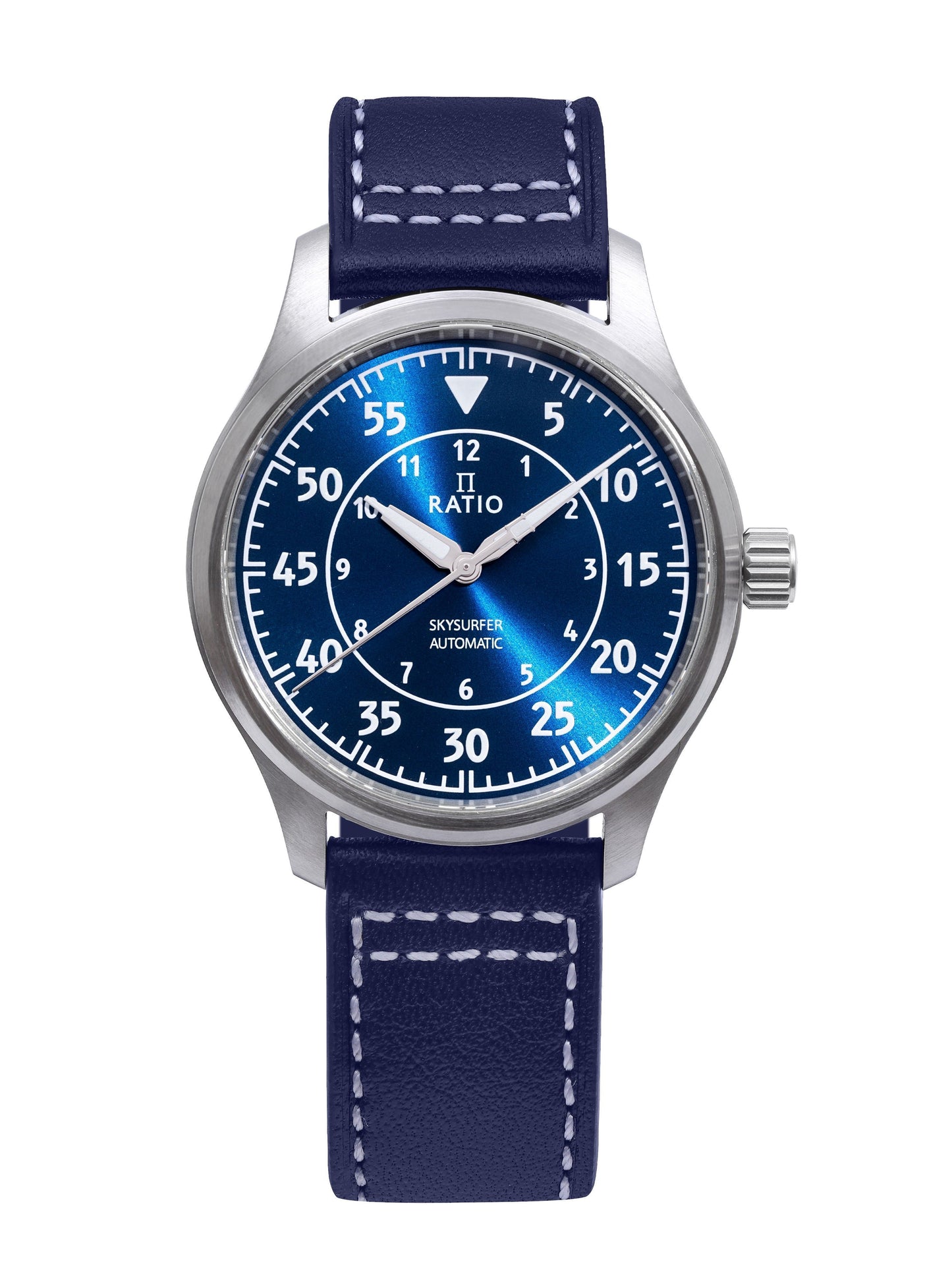 Ratio Skysurfer Pilot Blue Sunray Dial Leather Automatik RTS318 200M Herrenuhr