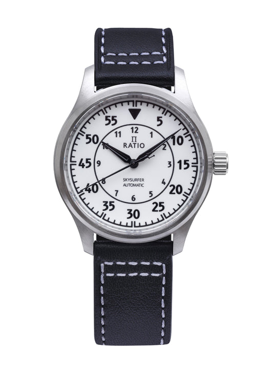 Ratio Skysurfer Pilot Full Luminous Dial Leather Automatik RTS324 200M Herrenuhr