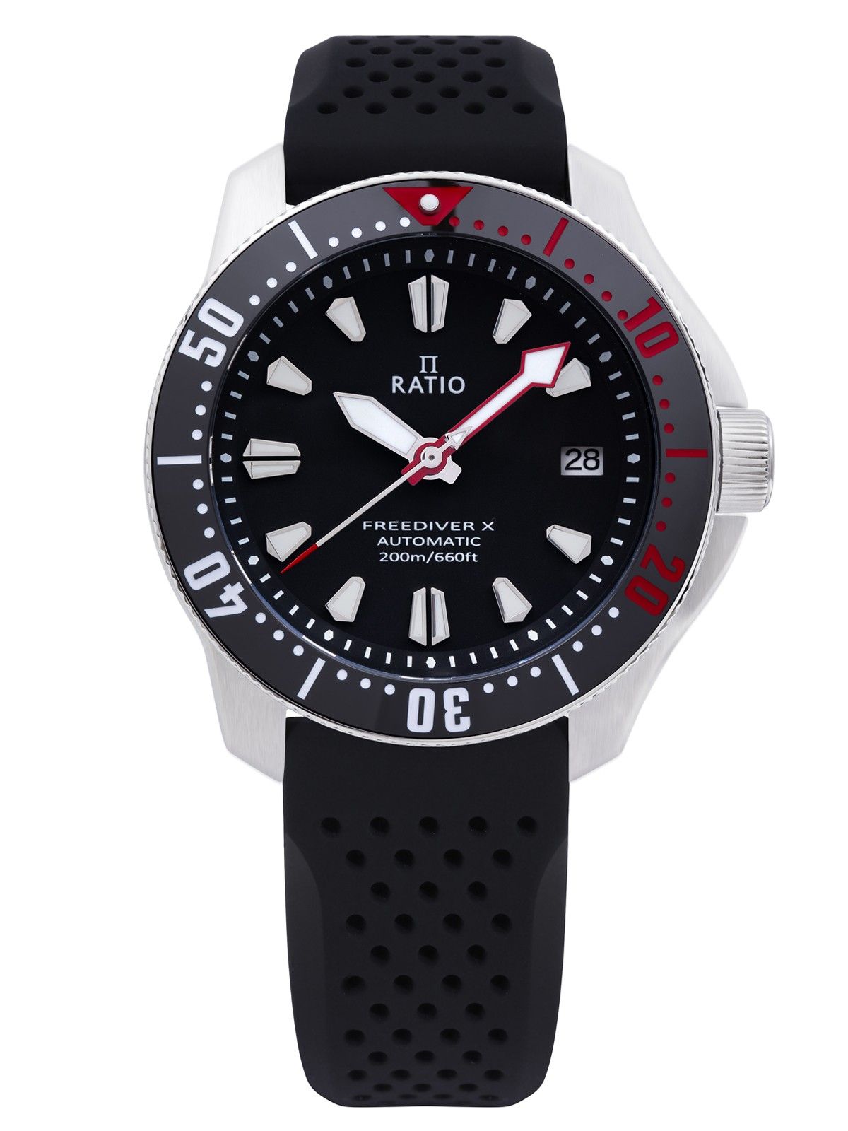 Ratio FreeDiver X Marine Black With Black Ceramic Inlay Automatik Diver RTX001 200M Herrenuhr