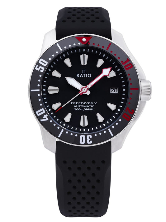 Ratio FreeDiver X Marine Black With Black Ceramic Inlay Automatik Diver RTX001 200M Herrenuhr
