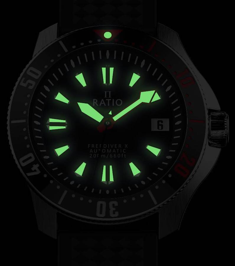 Ratio FreeDiver X Marine Black With Black Ceramic Inlay Automatik Diver RTX001 200M Herrenuhr
