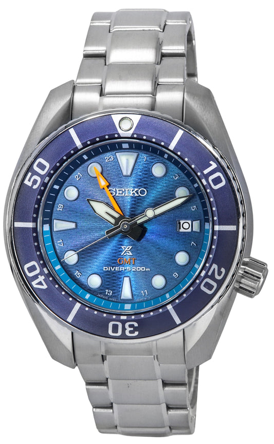 Seiko Prospex Sea Aqua Sumo GMT Blaues Zifferblatt Solar Taucher SFK001J1 200M Herrenuhr
