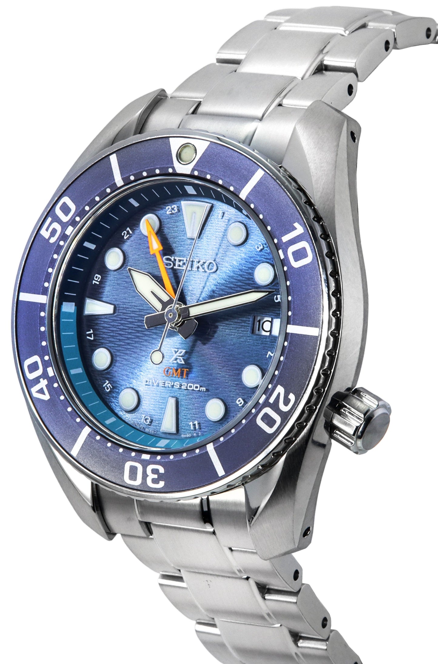 Seiko Prospex Sea Aqua Sumo GMT Blaues Zifferblatt Solar Taucher SFK001J1 200M Herrenuhr