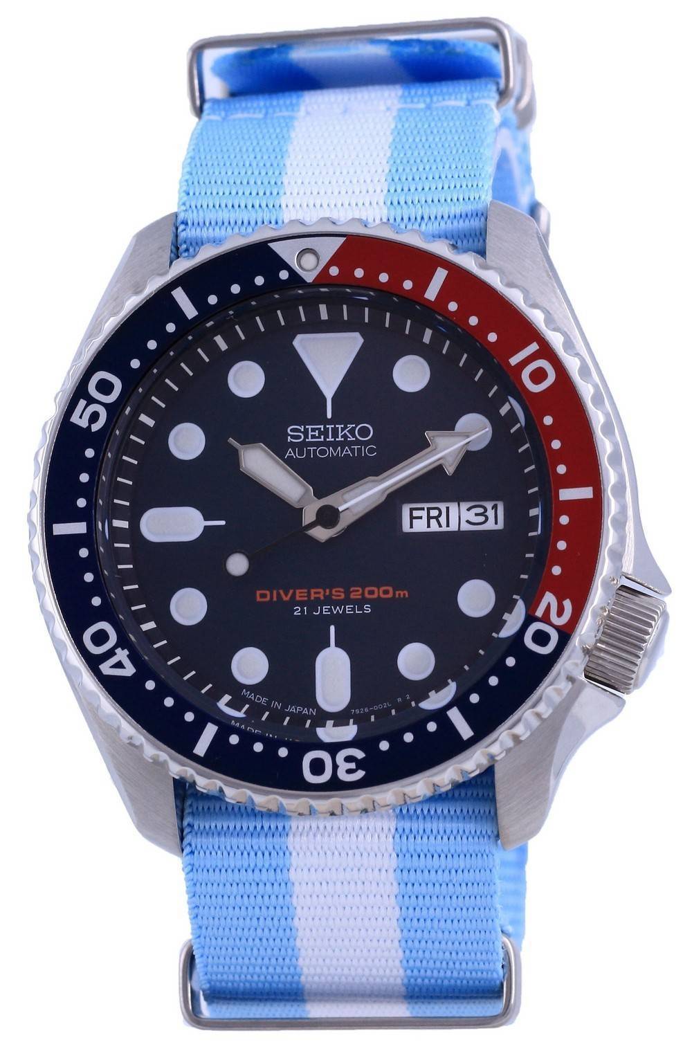 Seiko Automatik Taucher Polyester Made in Japan SKX009J1-var-NATO24 200M Herrenuhr