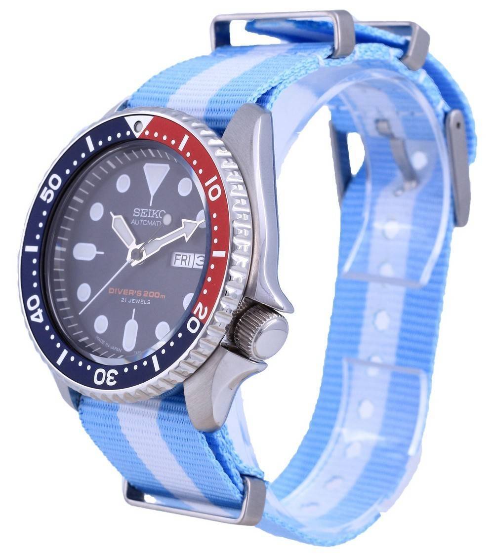 Seiko Automatik Taucher Polyester Made in Japan SKX009J1-var-NATO24 200M Herrenuhr