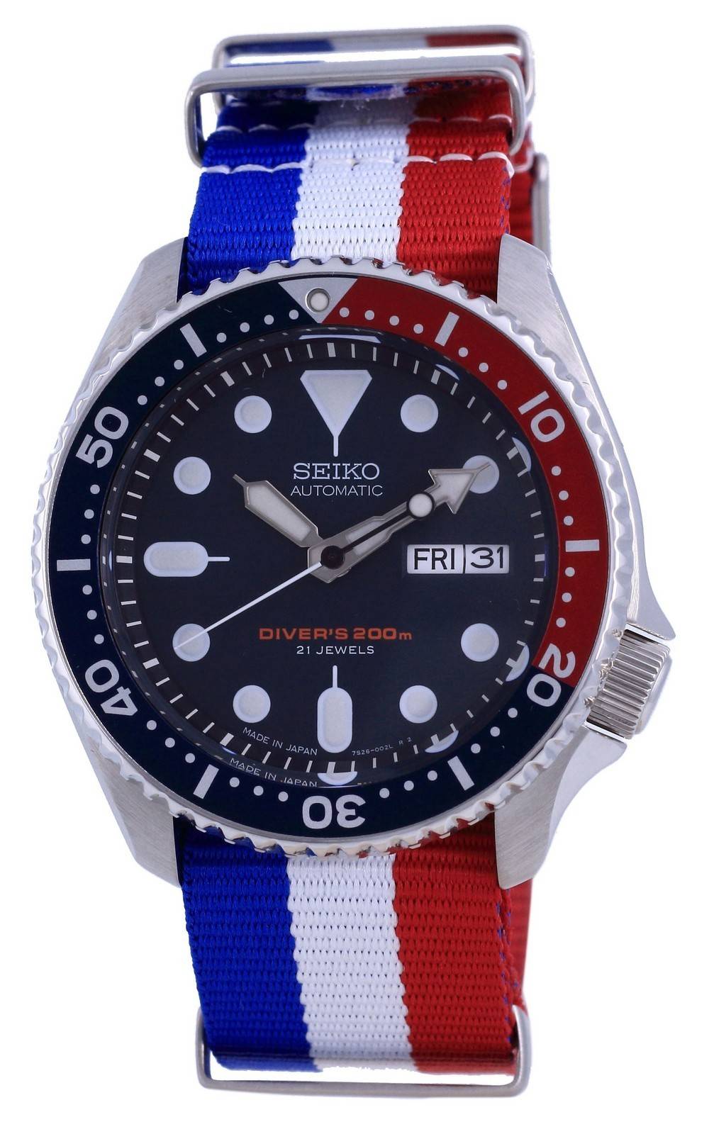 Seiko Automatik Taucher Polyester Made in Japan SKX009J1-var-NATO25 200M Herrenuhr