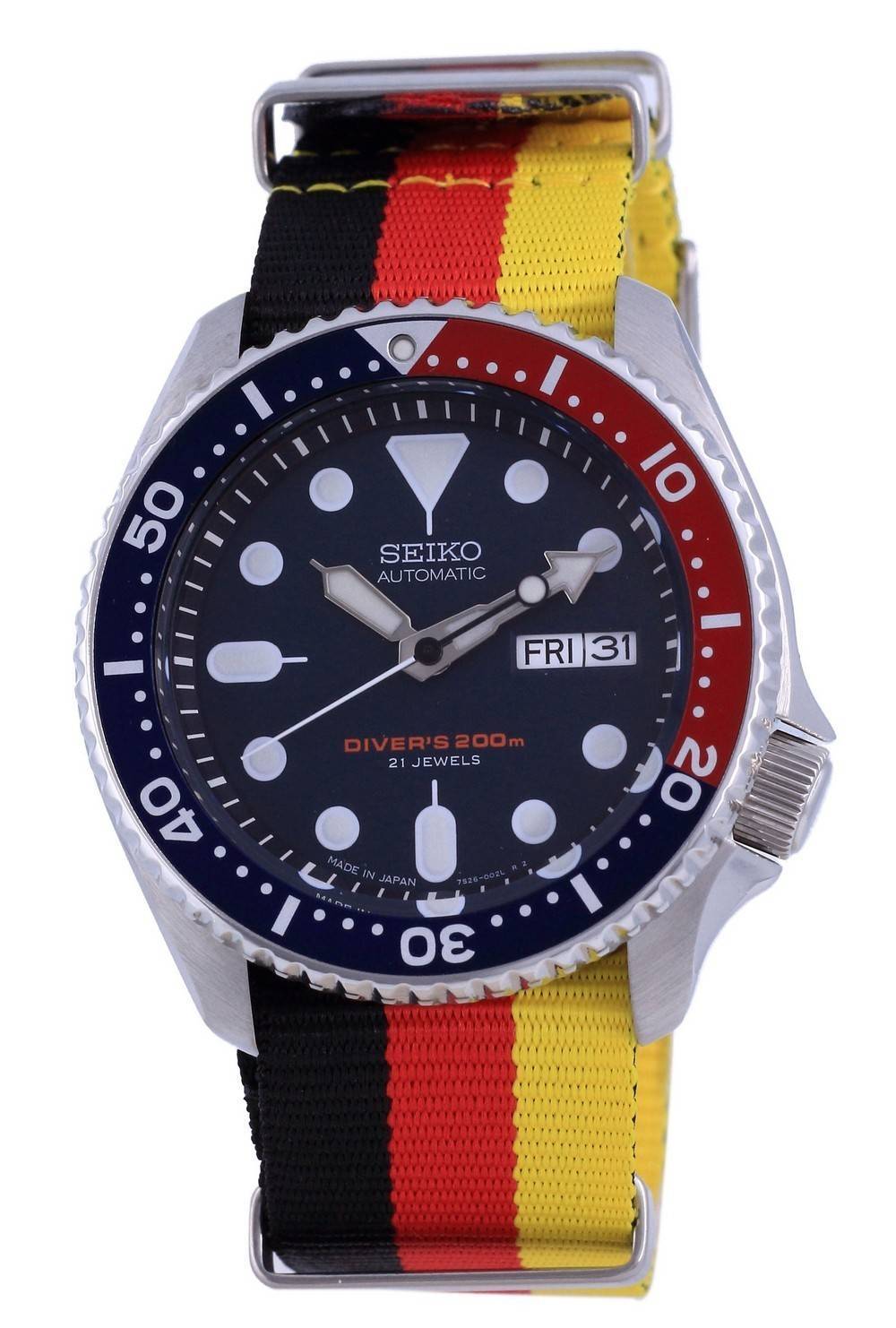 Seiko Automatik Taucher Polyester Made in Japan SKX009J1-var-NATO26 200M Herrenuhr