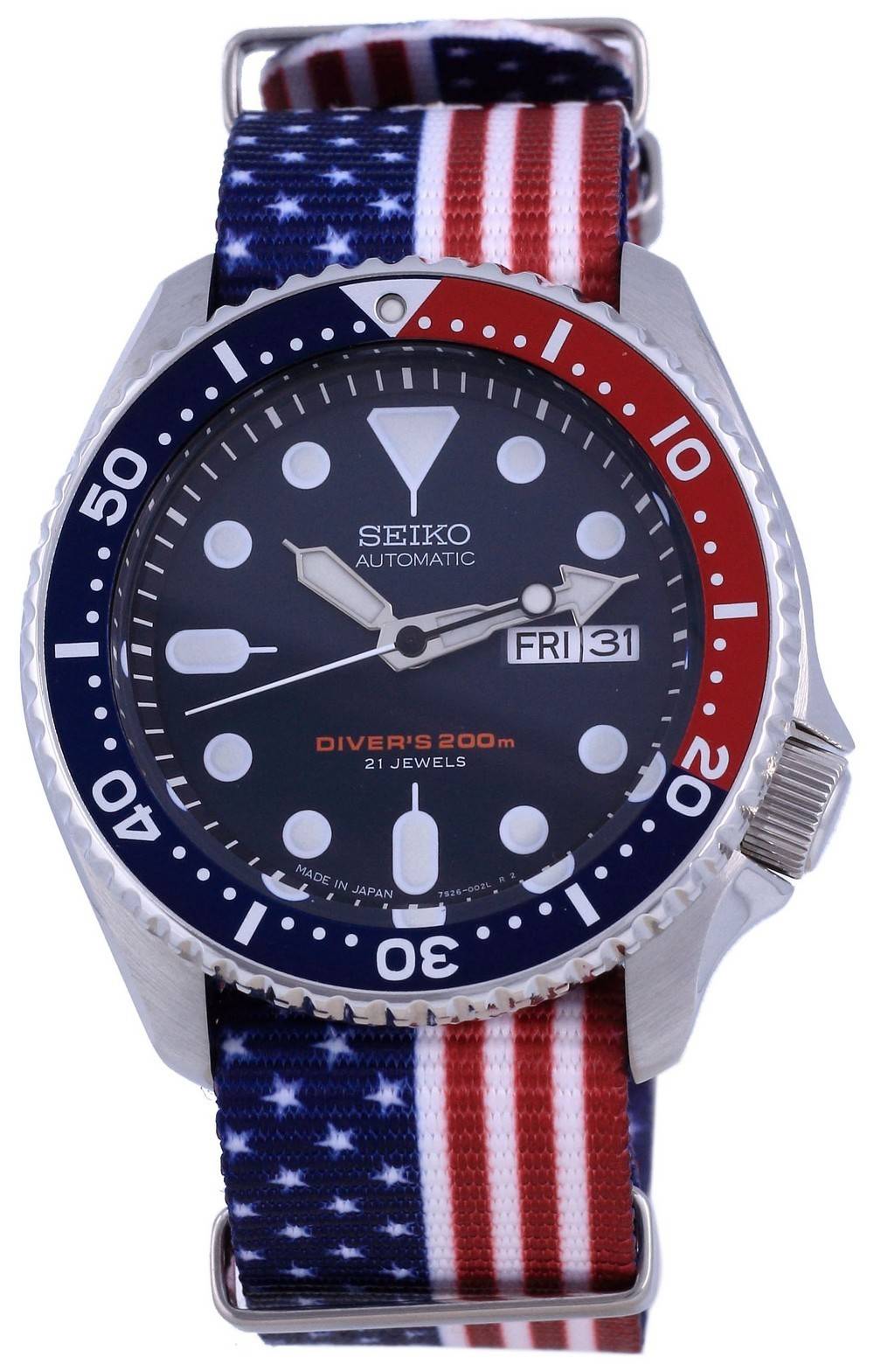 Seiko Automatik Taucher Polyester Made in Japan SKX009J1-var-NATO27 200M Herrenuhr