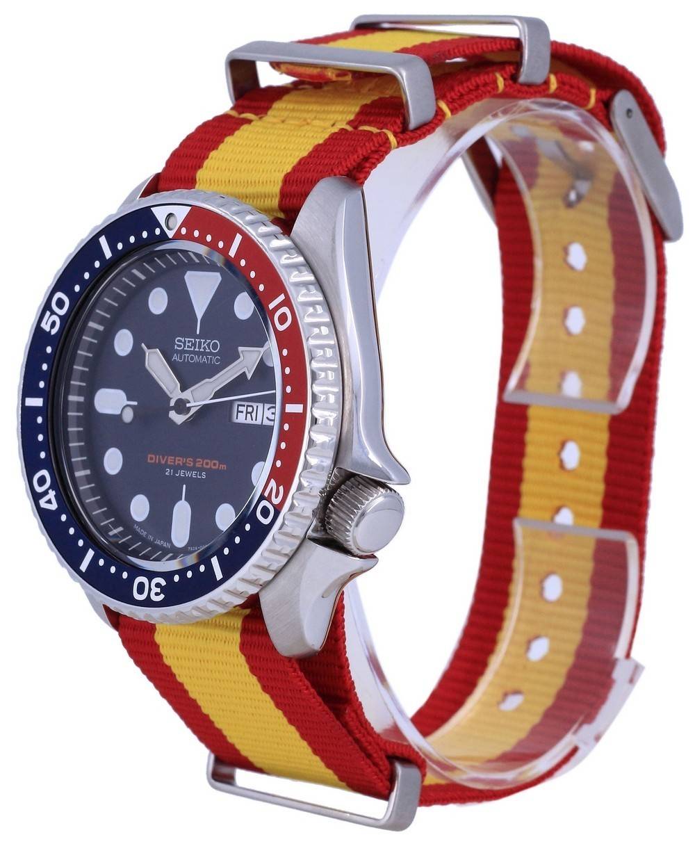 Seiko Automatik Taucher Polyester Made in Japan SKX009J1-var-NATO29 200M Herrenuhr