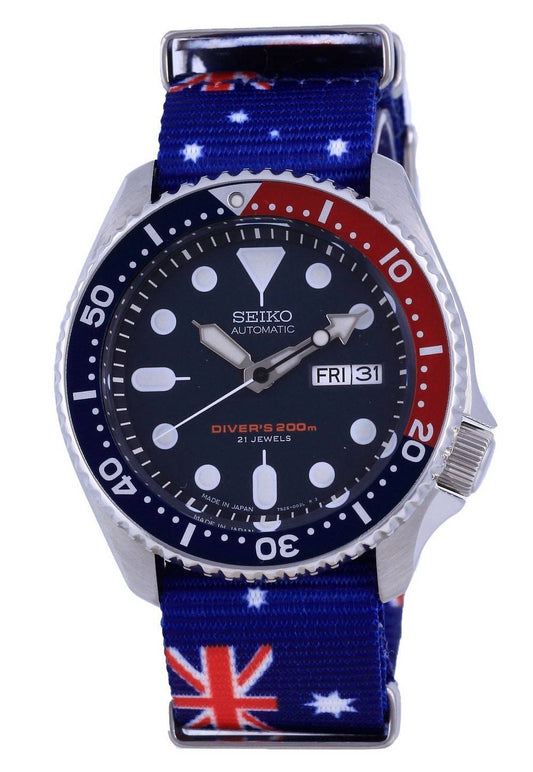 Seiko Automatik Taucher Polyester Made in Japan SKX009J1-var-NATO30 200M Herrenuhr