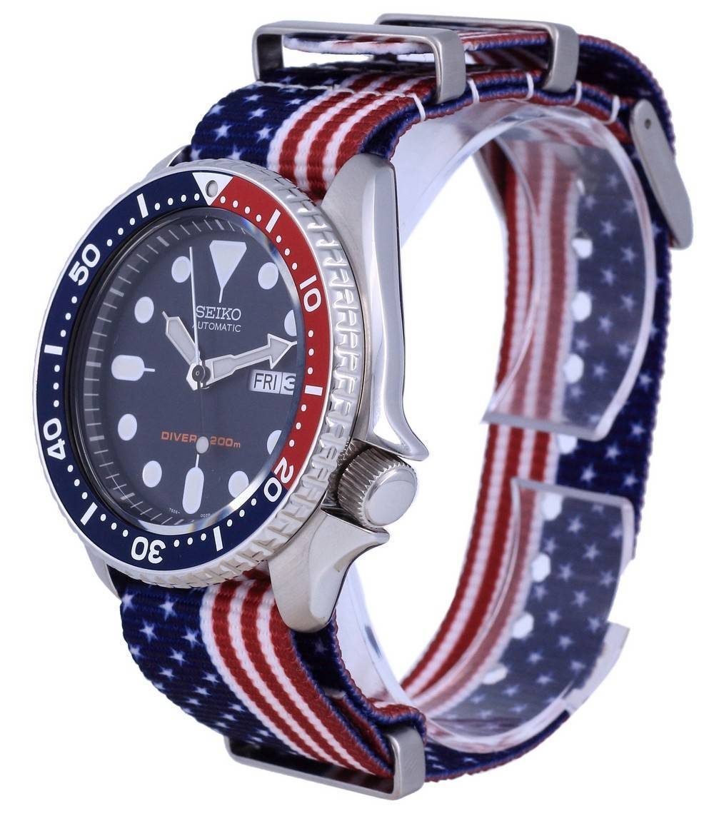 Seiko Automatik Taucher Polyester SKX009K1-var-NATO27 200M Herrenuhr