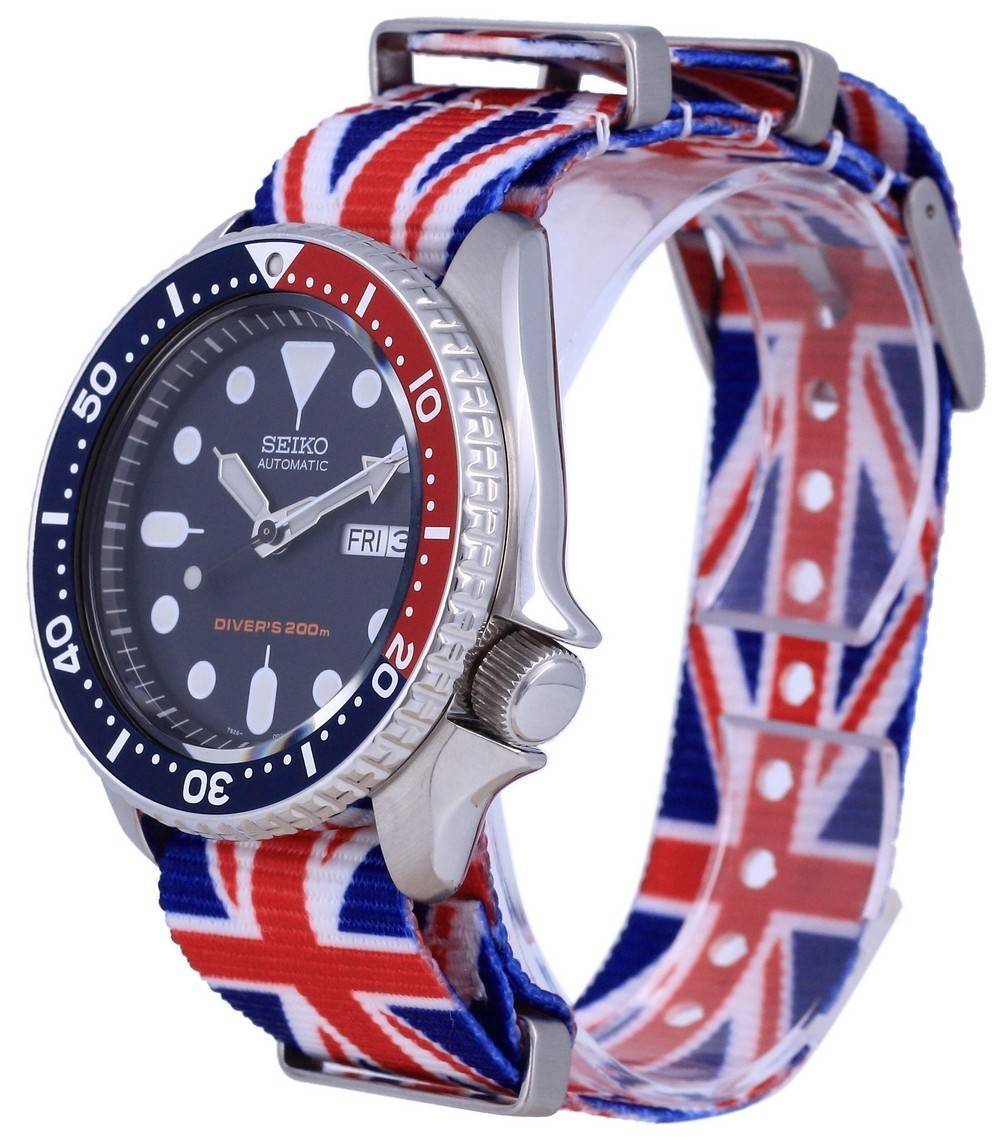 Seiko Automatik Taucher Polyester SKX009K1-var-NATO28 200M Herrenuhr