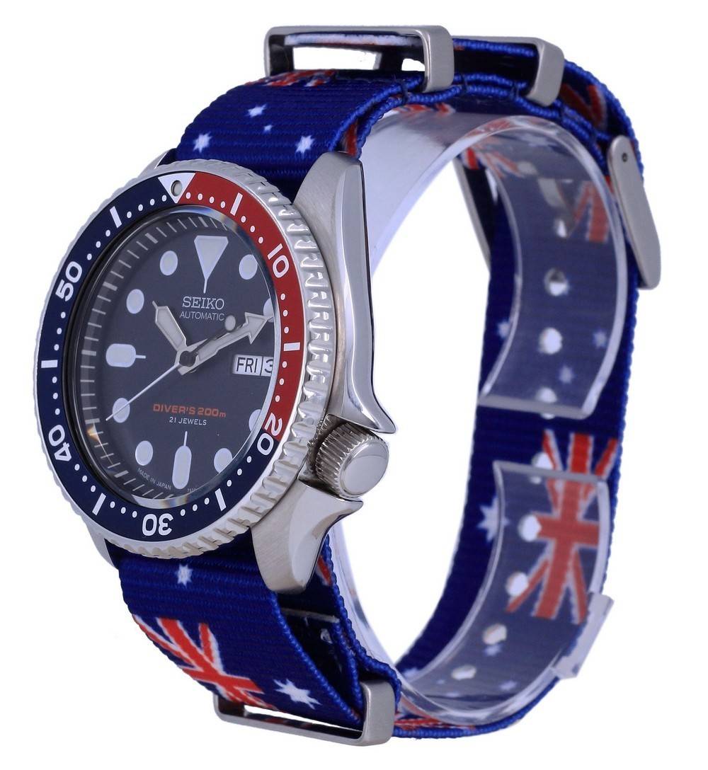 Seiko Automatik Taucher Polyester SKX009K1-var-NATO29 200M Herrenuhr