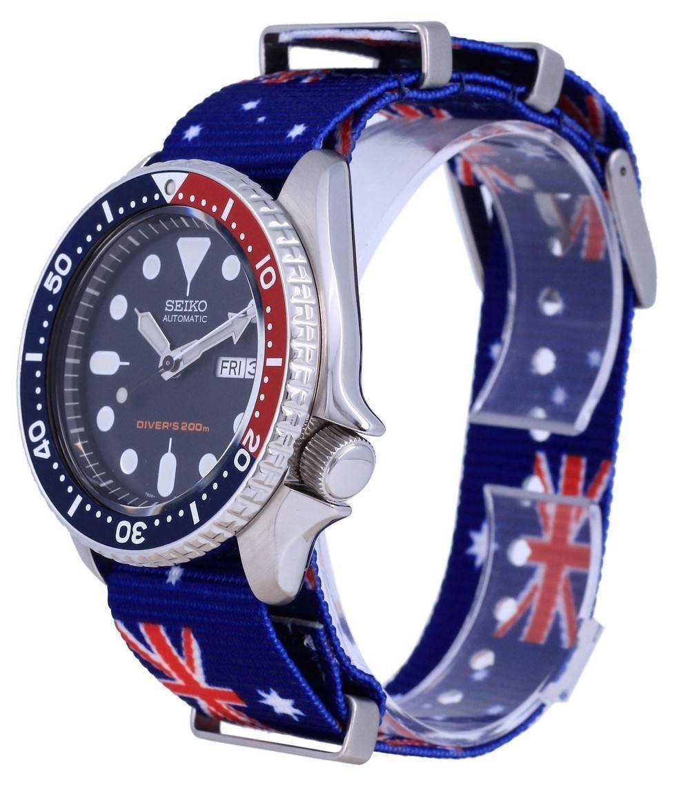 Seiko Automatik Taucher Polyester SKX009K1-var-NATO30 200M Herrenuhr