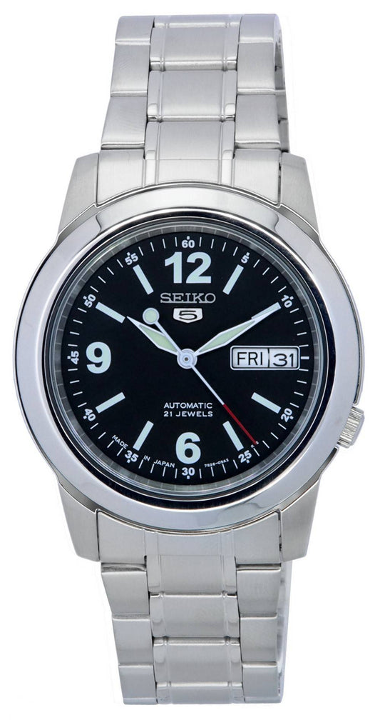 Seiko 5 Edelstahl Schwarzes Zifferblatt Automatik SNKE63 SNKE63J1 SNKE63J Herrenuhr