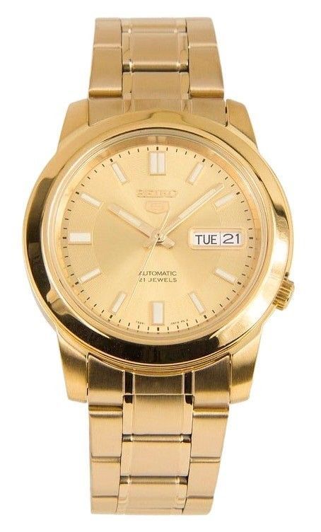 Seiko 5 Goldfarben Edelstahl Gold Dial 21 Jewels Automatik SNKK20K1 Herrenuhr