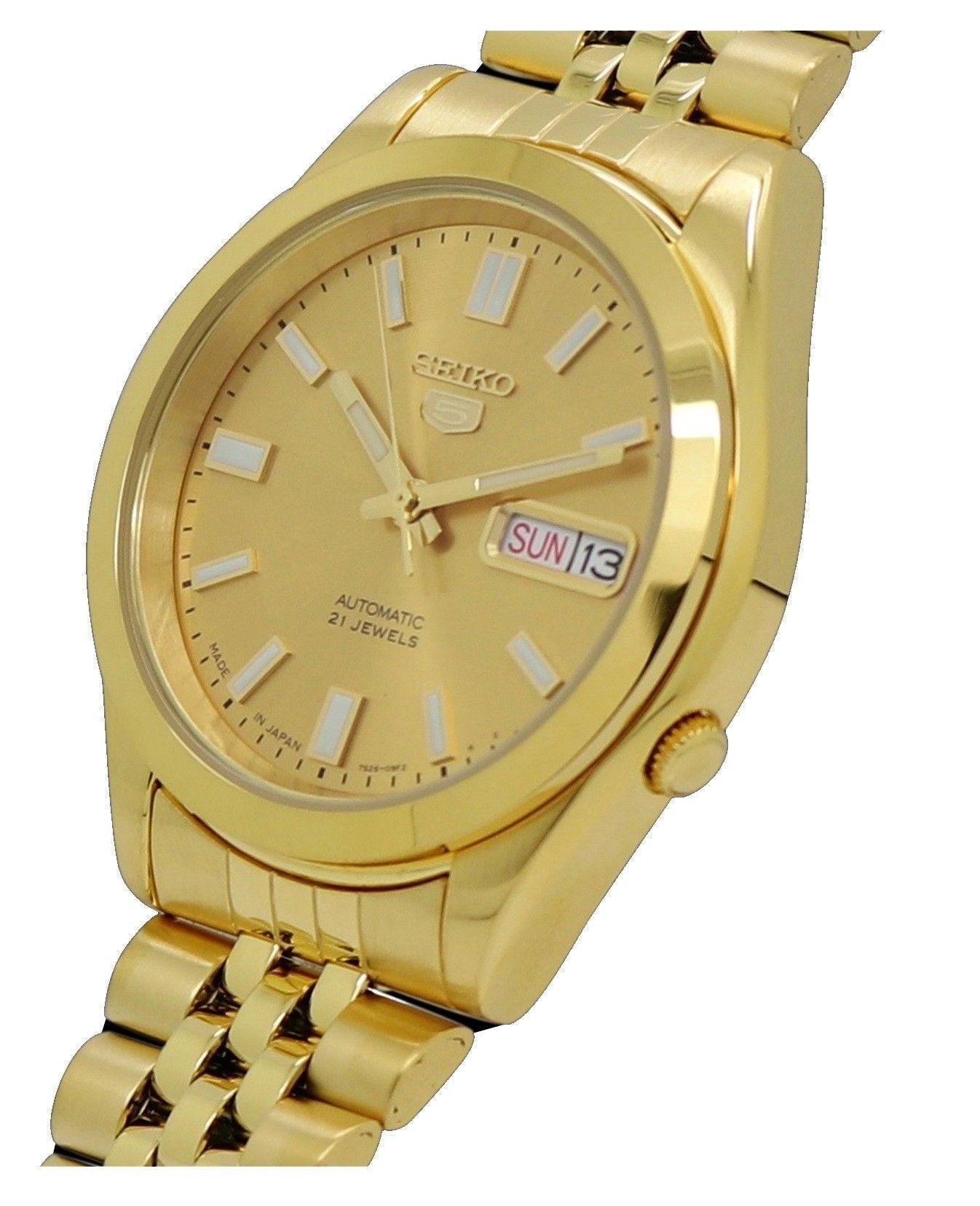Seiko 5 Goldfarben Edelstahl Gold Dial 21 Jewels Automatik SNKK20K1 Herrenuhr