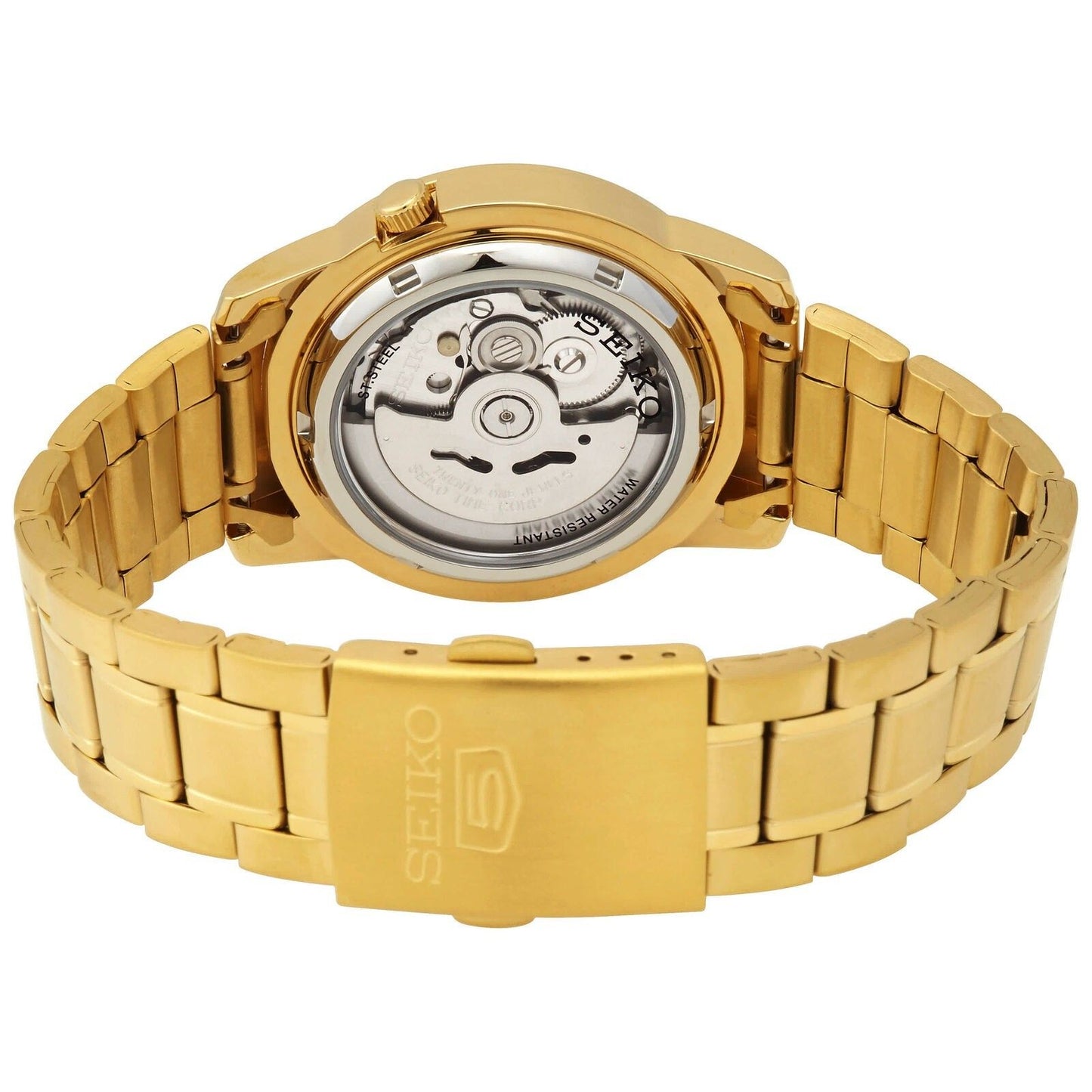 Seiko 5 Goldfarben Edelstahl Schwarzes Zifferblatt 21 Jewels Automatik SNKK22K1 Herrenuhr