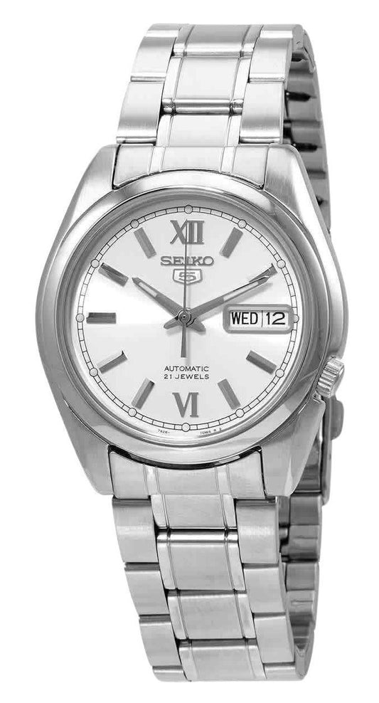 Seiko 5 Automatik Silberfarbenes Zifferblatt SNKL51 SNKL51K1 SNKL51K Herrenuhr