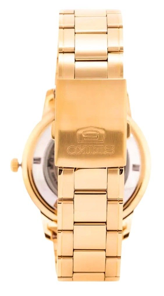 Seiko 5 Goldfarben Edelstahl Gold Dial 21 Jewels Automatik SNKN62K1 Herrenuhr