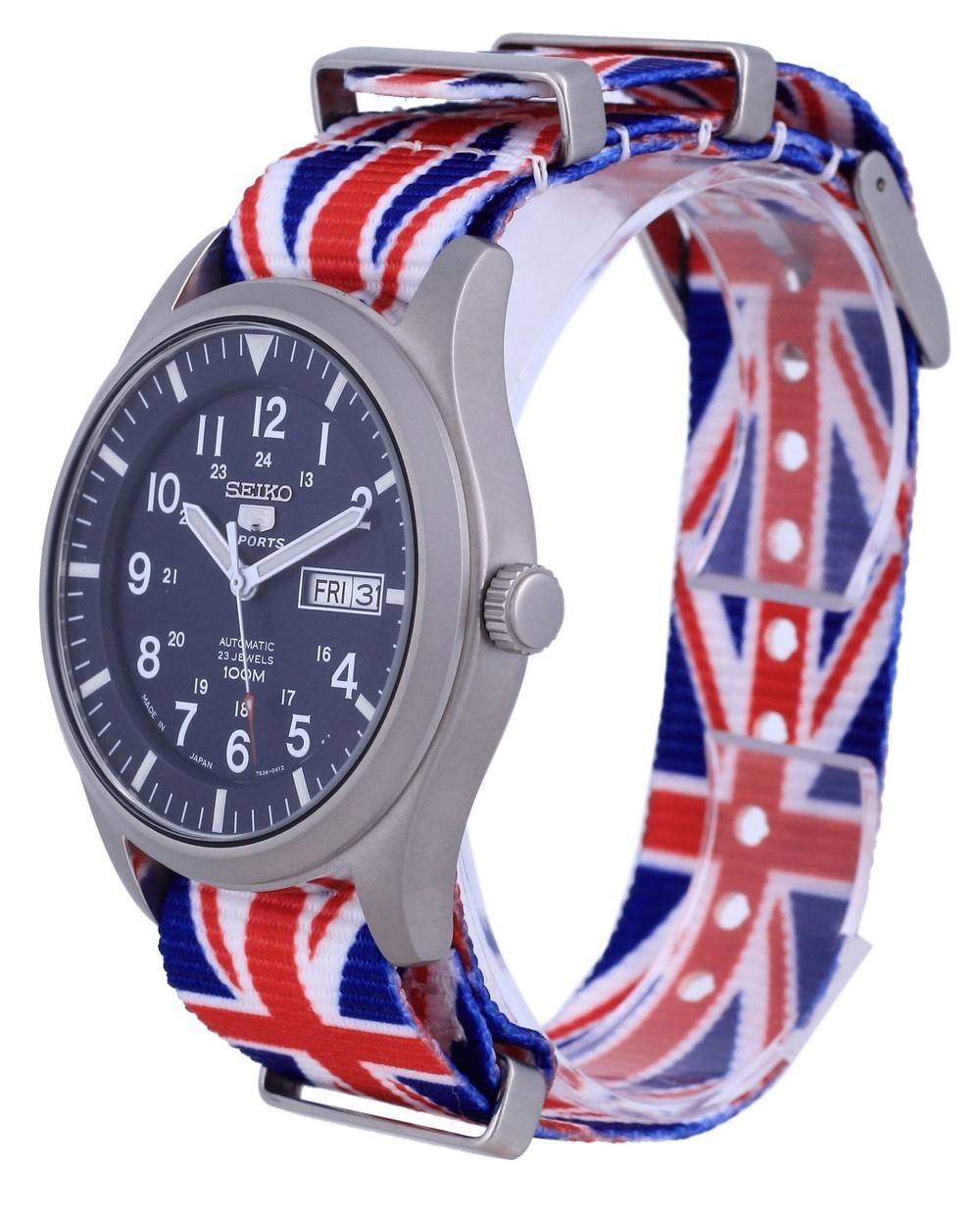 Seiko 5 Sports Automatik Polyester SNZG11J1-var-NATO28 100M Herrenuhr