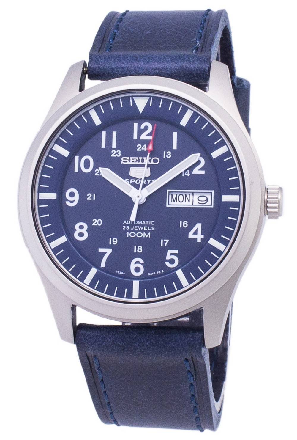 Seiko 5 Sports SNZG11K1-var-LS13 Automatik Dark Blue Lederarmband Herrenuhr