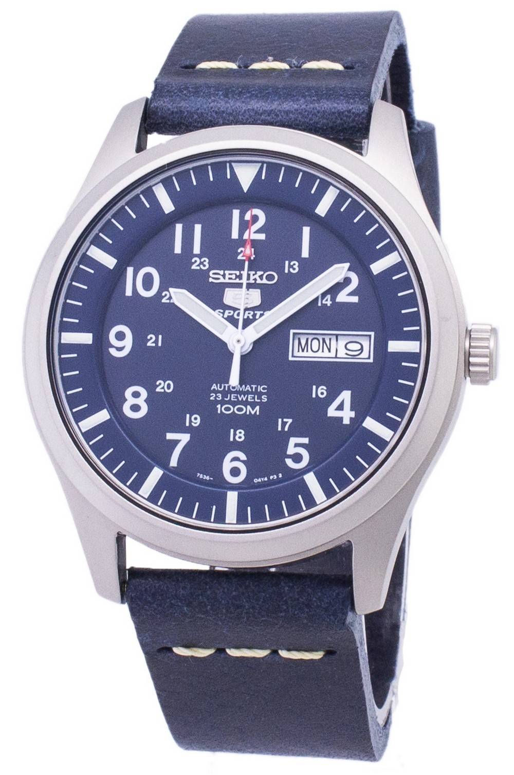 Seiko 5 Sports SNZG11K1-var-LS15 Automatik Dark Blue Lederarmband Herrenuhr