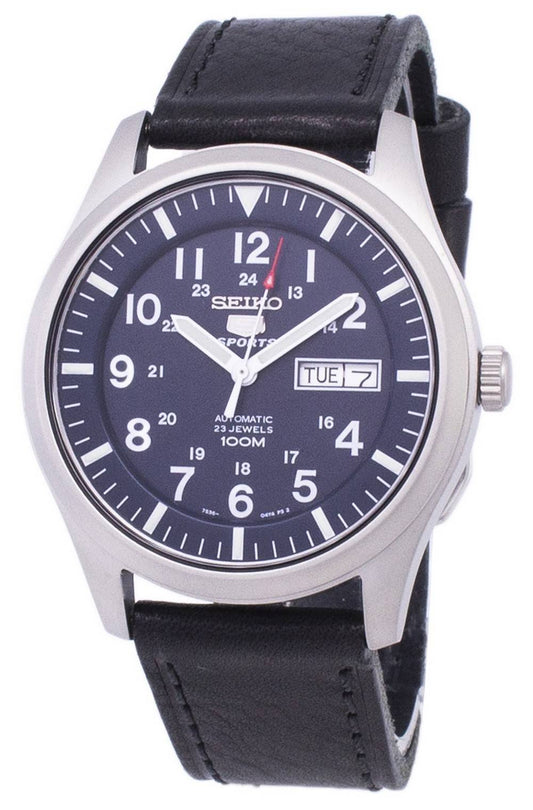 Seiko 5 Sports Automatik Black Leather SNZG11K1-var-LS8 100M Herrenuhr