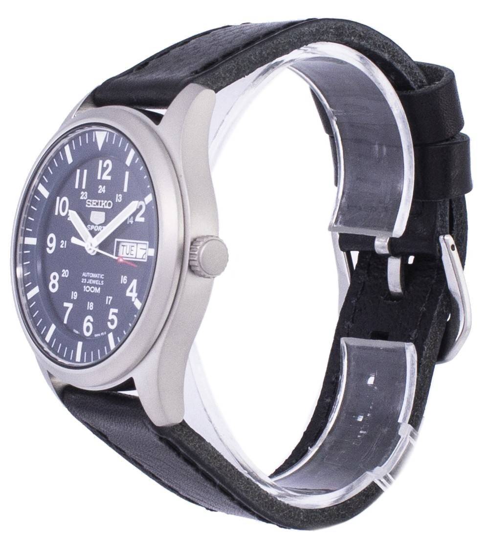 Seiko 5 Sports Automatik Black Leather SNZG11K1-var-LS8 100M Herrenuhr