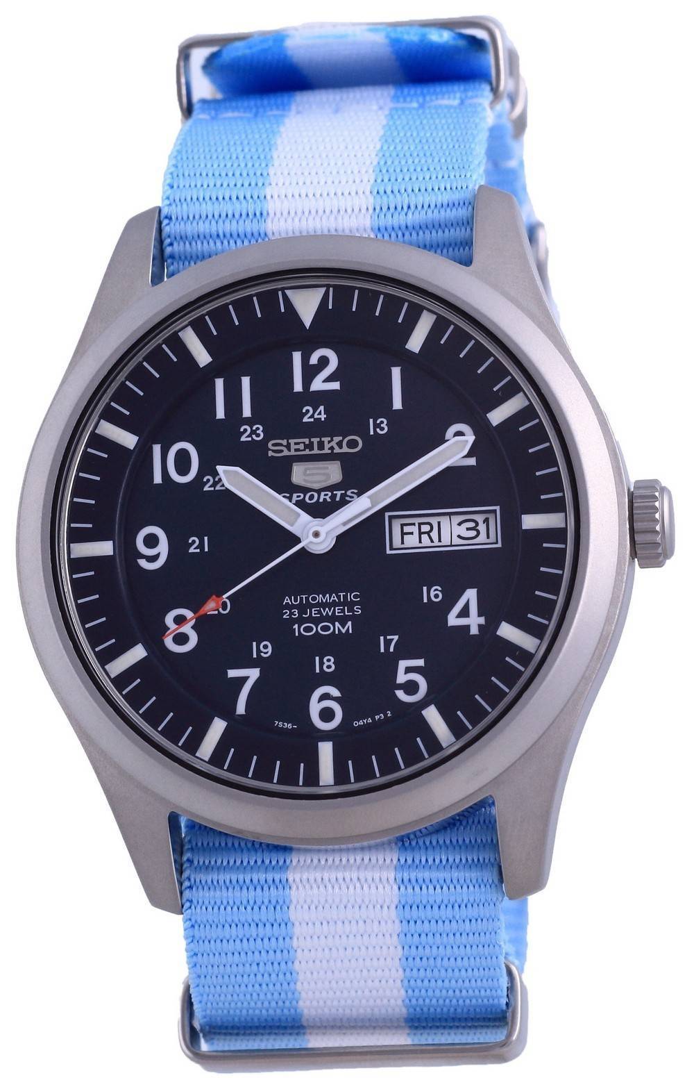 Seiko 5 Sports Automatik Polyester SNZG11K1-var-NATO24 100M Herrenuhr