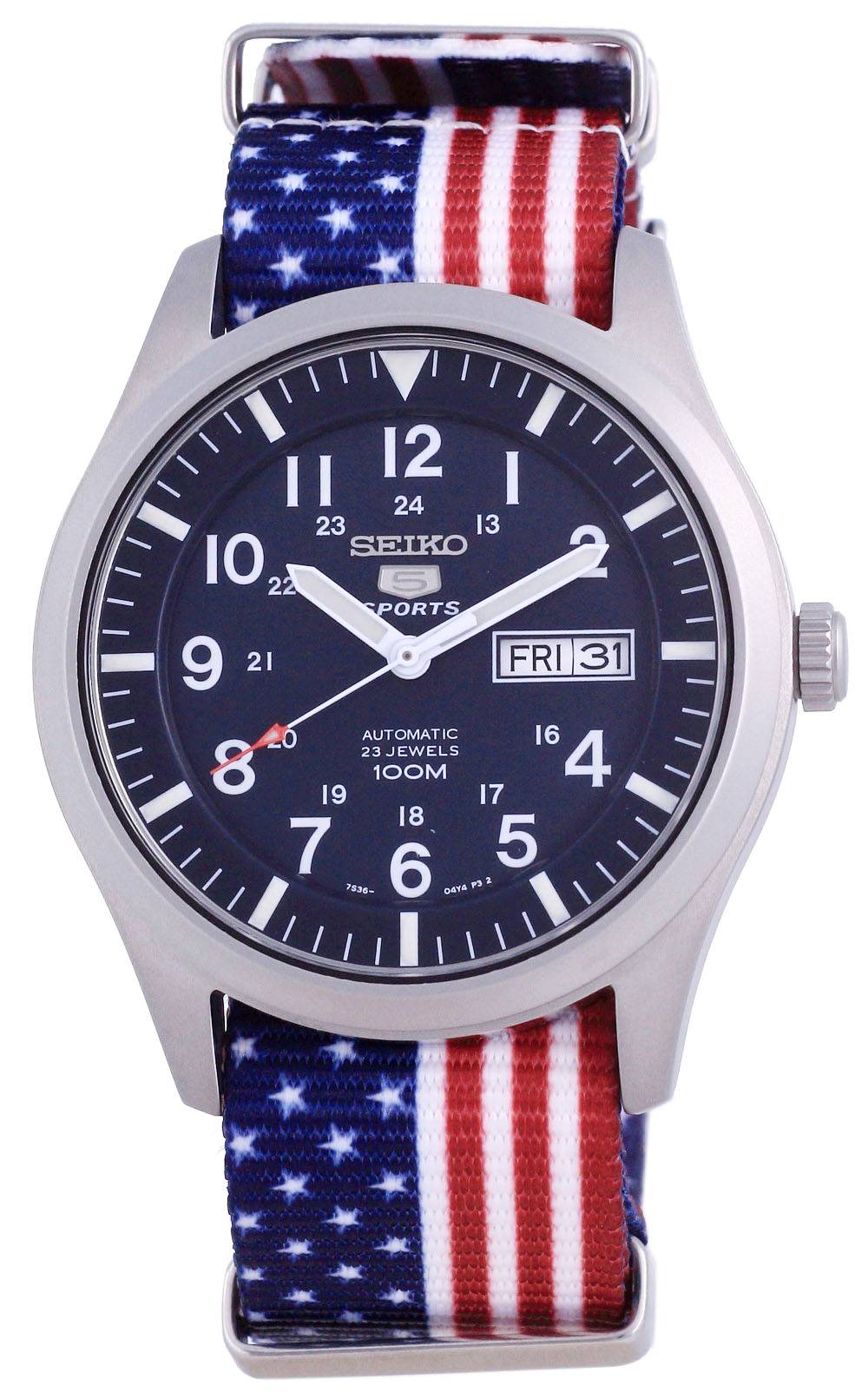 Seiko 5 Sports Automatik Polyester SNZG11K1-var-NATO27 100M Herrenuhr